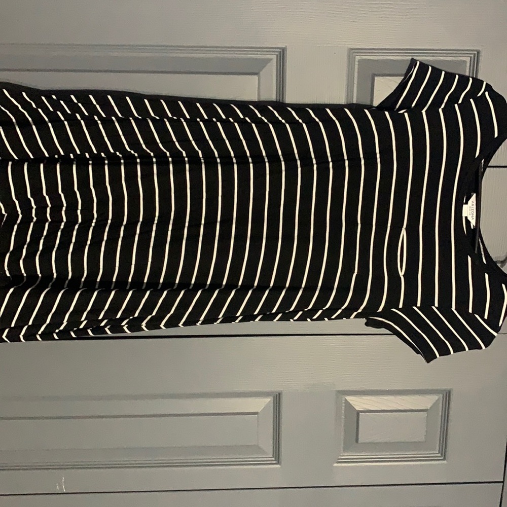 Arizona Black and White Striped T-Shirt Dress. B14